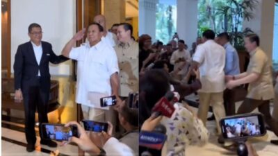 Prabowo, Awalnya Hormat Terhadap Wartawan Namun Momen Prank Berakhir dengan Keburuan