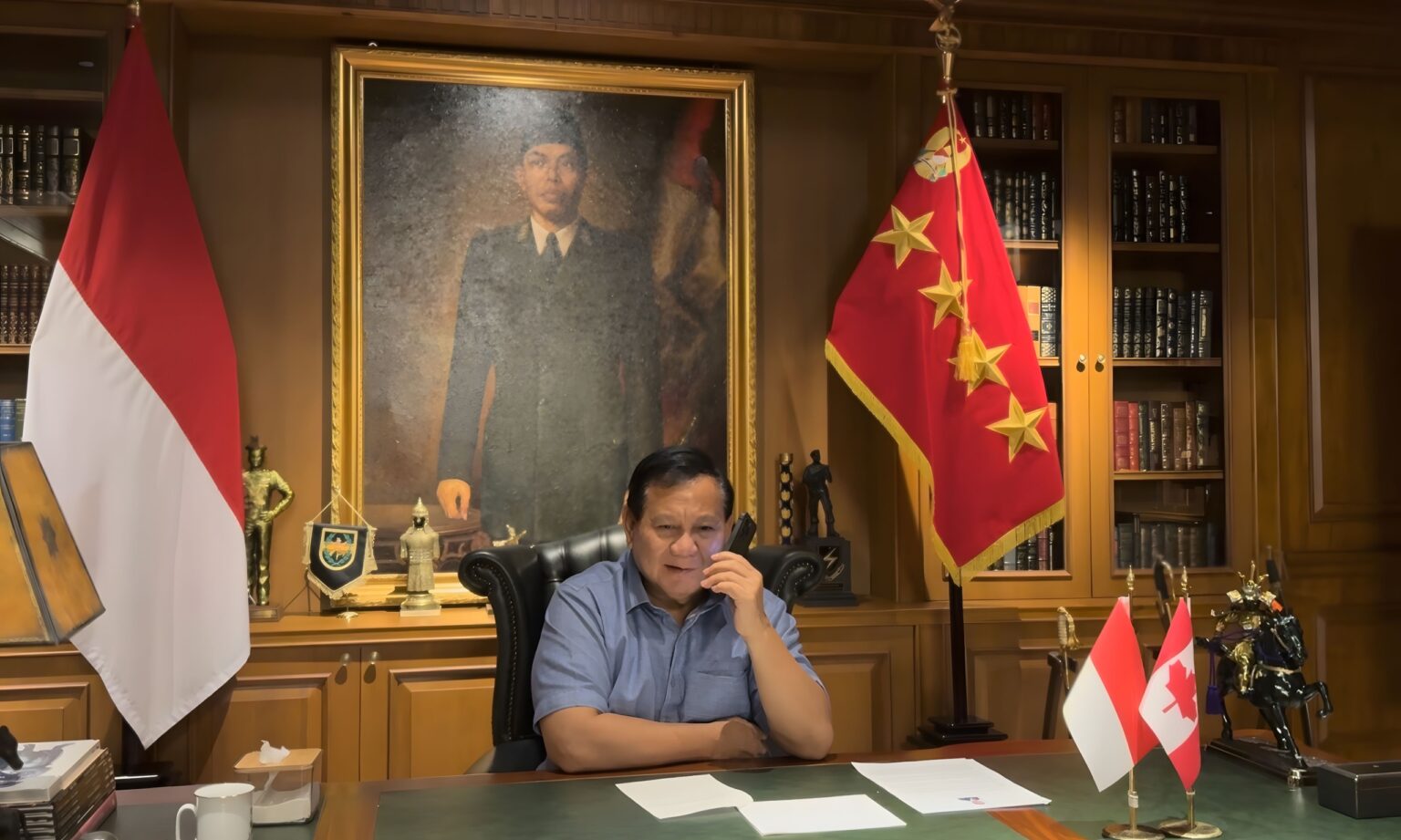 Prabowo Subianto Menerima Telepon dari PM Kanada Justin Trudeau, Memberikan Selamat dan Membahas Kelanjutan Kerja Sama