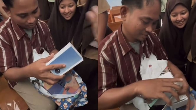 Guru di Makassar Menjadi Viral karena Diberi Handphone oleh Siswanya