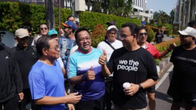 Pramono-Rano Puji Kinerja Anies saat Bertemu di CFD Jakarta